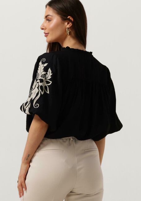 Zwarte NUKUS Blouses TINA BLOUSE EMBROIDERY - large