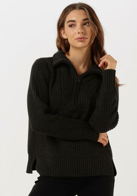 Zwarte CC HEART Trui AVERY ZIP KNIT SWEATER - large