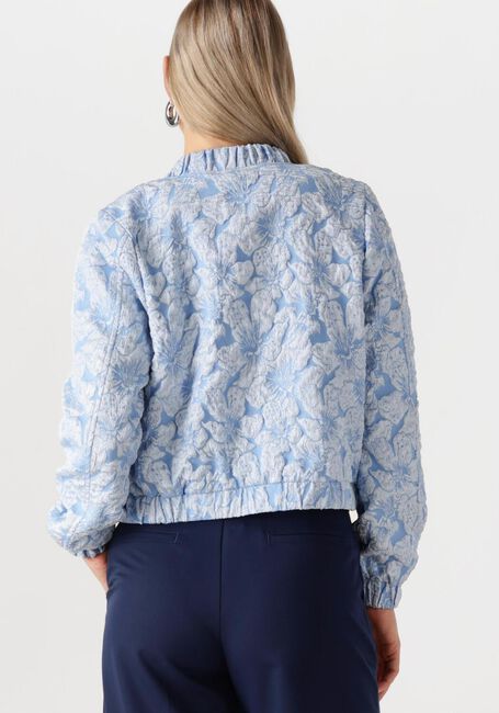 Lichtblauwe JANSEN AMSTERDAM Blazer JOSIEN JASJE J 275 JACQUARD BOMBER LONG SLEEVE - large