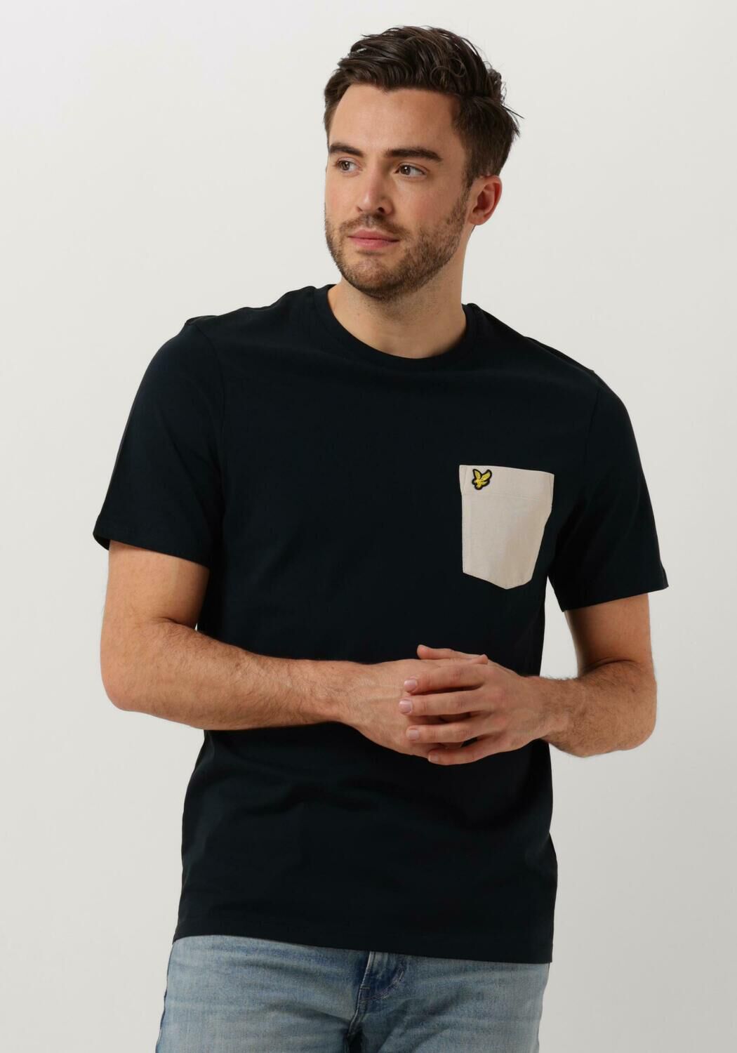 LYLE & SCOTT Heren Polo's & T-shirts Contrast Pocket T-shirt Donkerblauw