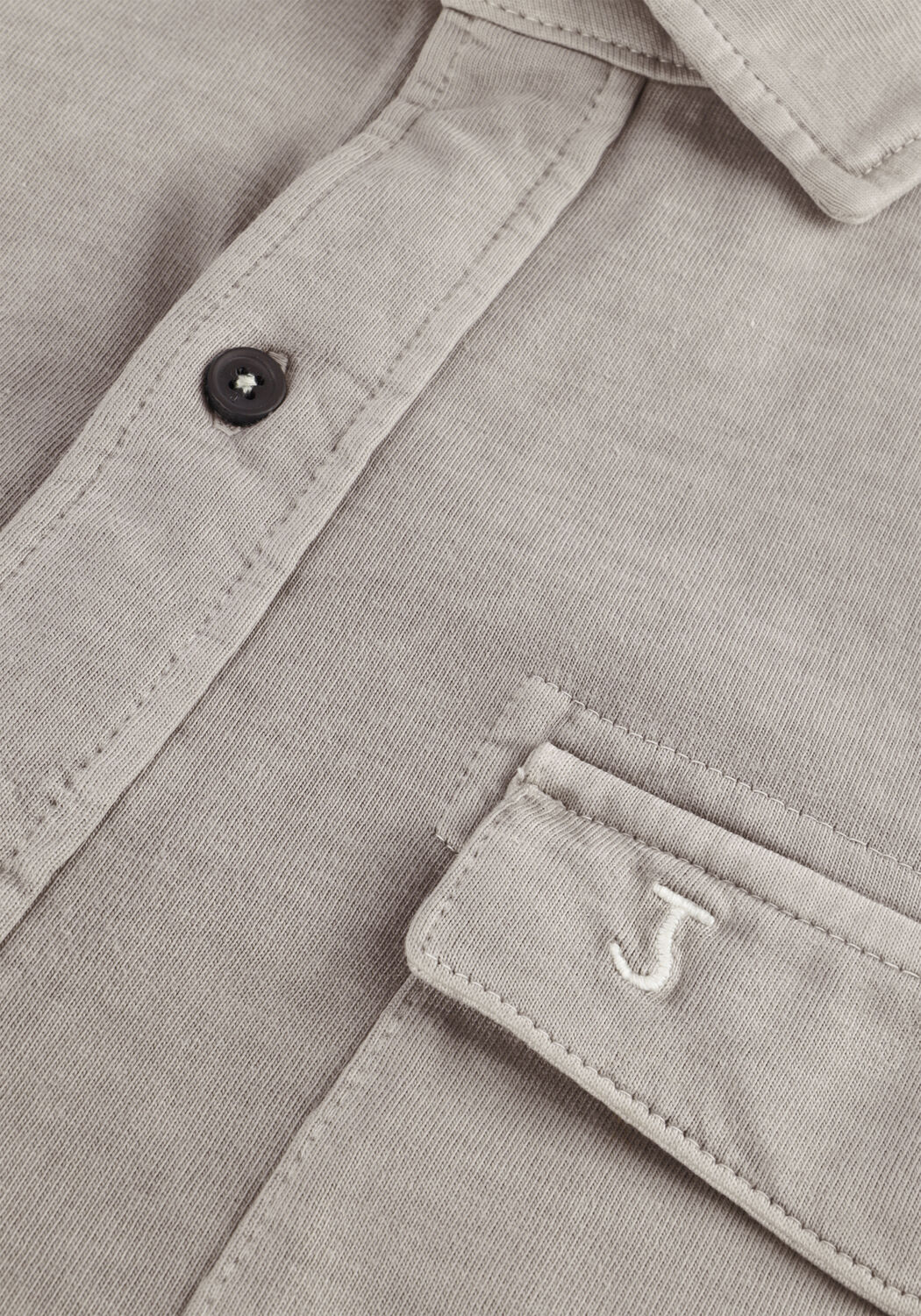 Grijze BUTCHER OF BLUE Overshirt FINN POCKET JERSEY SHIRT - large