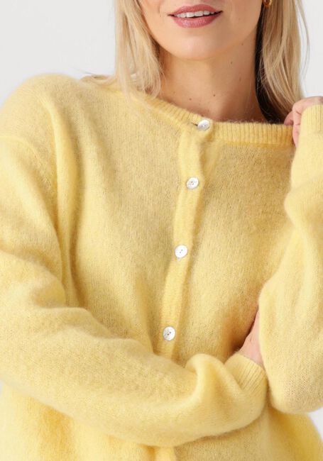 Gele STUDIO ANNELOES Trui BIBI MOHAIR CARDIGAN - large