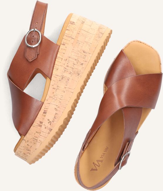 Cognac VIA VAI Platte sandalen SISSEL RAISE Cognac VIA VAI Platte sandalen SISSEL RAISE - large
