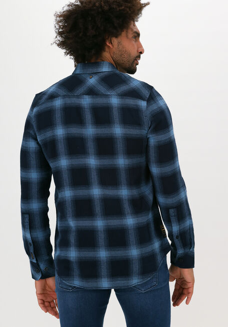 Blauwe PME LEGEND Casual overhemd LONG SLEEVE SHIRT TWILL CHECK - large