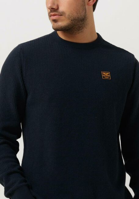 Donkerblauwe PME LEGEND Trui CREWNECK COTTON PLATED - large