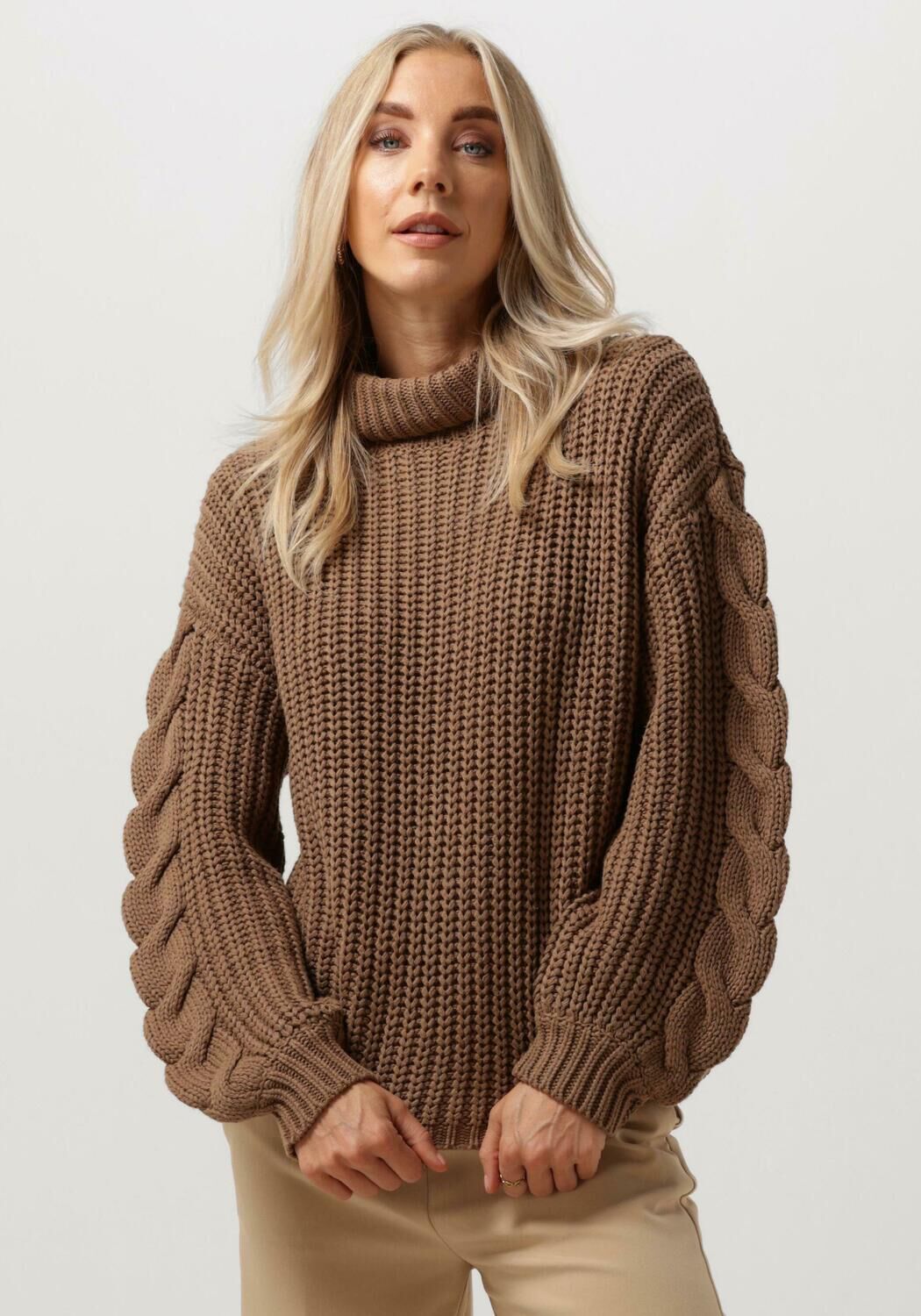 Y.A.S. Dames Truien & Vesten Yassanne Ls Knit Rollneck Pullover Bruin