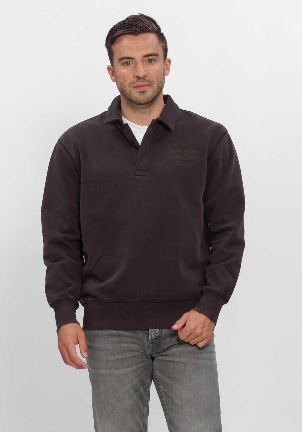 BUTCHER OF BLUE Heren Truien & Vesten Curl Sweat Polo Bruin