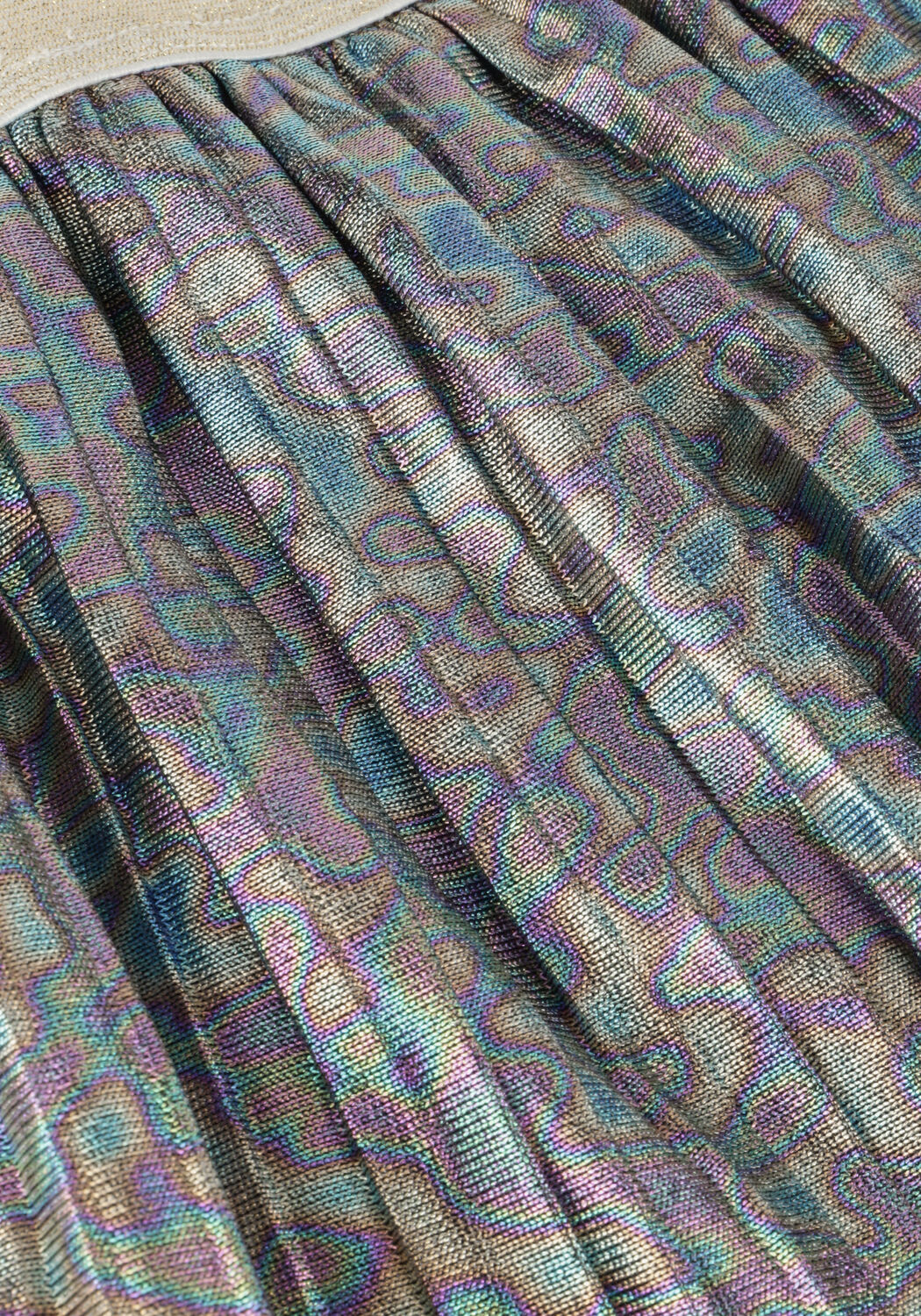 Zilveren LIKE FLO Minirok METALLIC PLISSE SKIRT - large