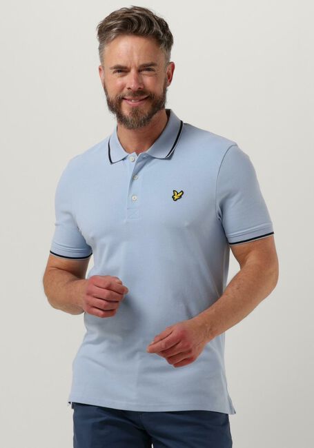 Lichtblauwe LYLE & SCOTT Polo TIPPED POLO SHIRT - large