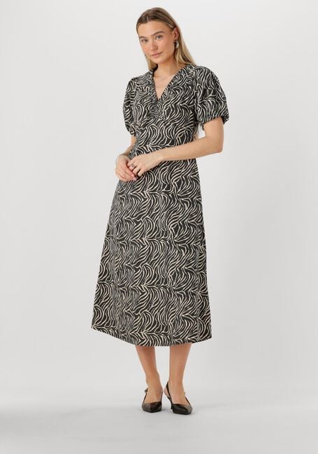 Zwarte NEO NOIR Midi jurk ILLANA ZEBRA DRESS - large