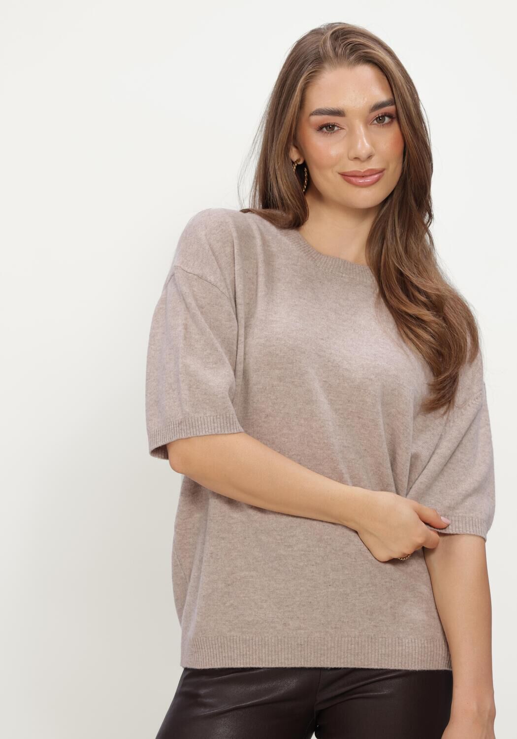 Beige STUDIO AR Trui LEVINA CASHMERE BLEND - large