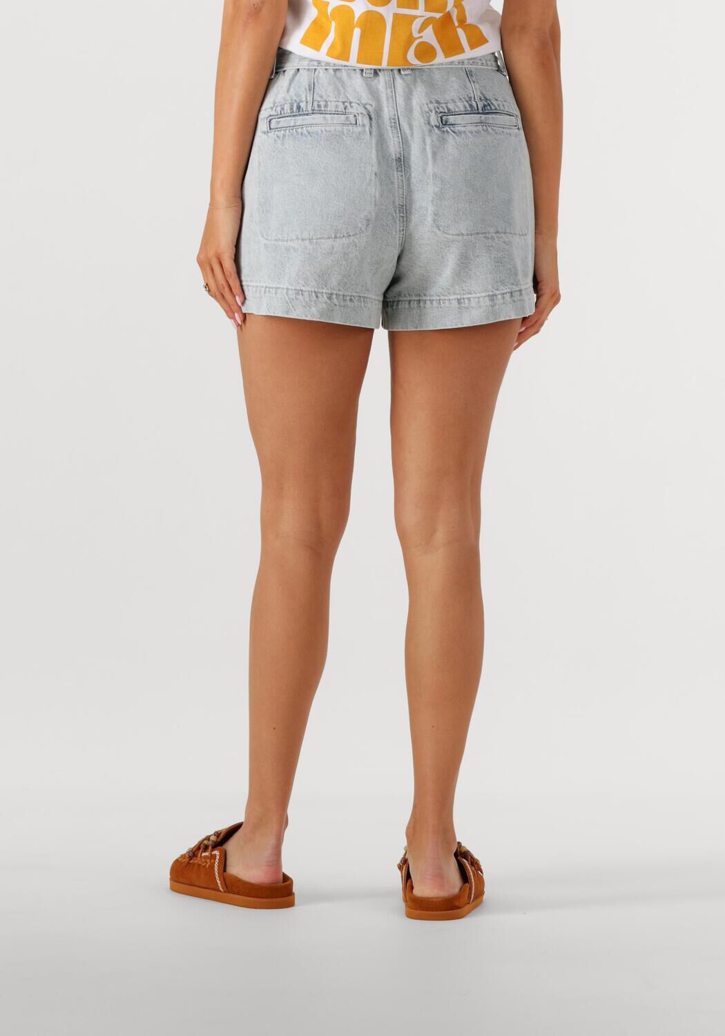 CATWALK JUNKIE Dames Broeken Denim Short With Elastic Waistband Lichtblauw