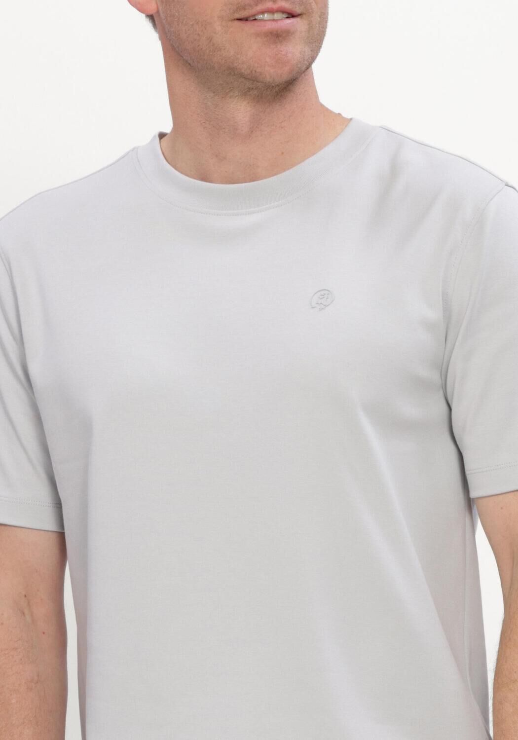 Lichtgrijze CAST IRON T-shirt SHORT SLEEVE R-NECK REGULAR FIT INTERLOCK - large