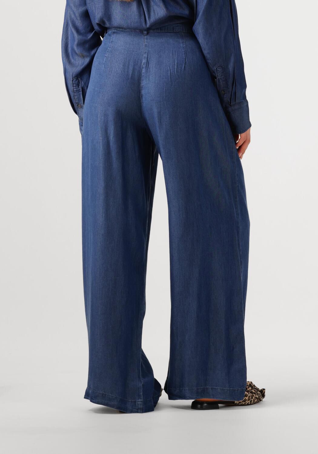 SELECTED FEMME Dames Broeken Slfjanna Hw Pleated Chambray Donkerblauw