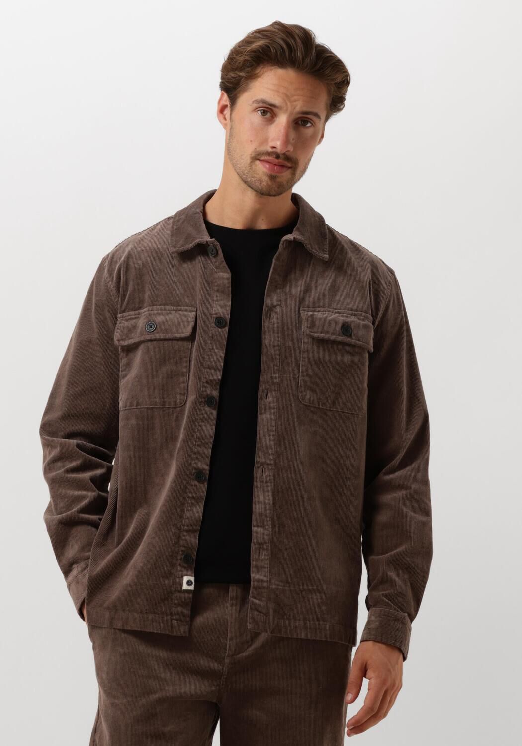 ANERKJENDT Heren Overhemden Akoscar Cord Overshirt Bruin