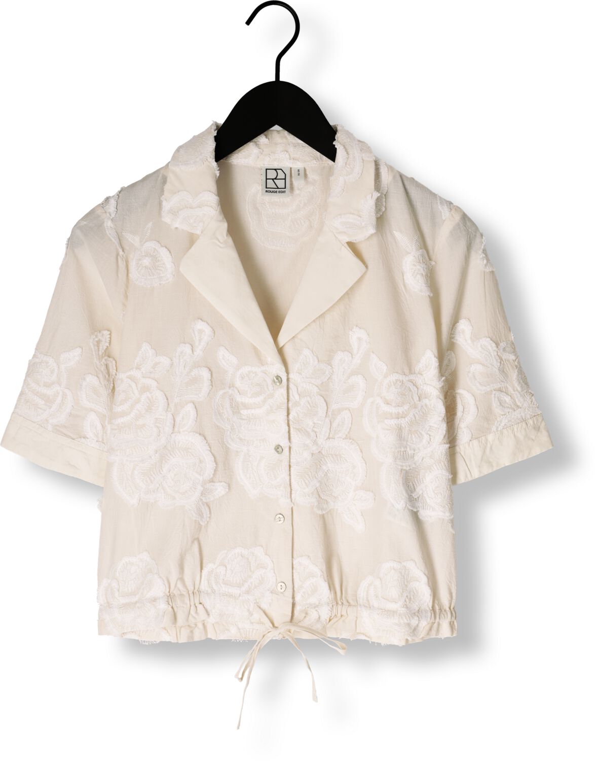 ROUGE EDIT Dames Blouses Rouzoe Ss Resort Colab Shirt Beige