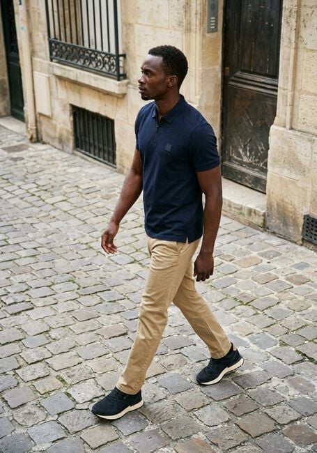 Donkerblauwe BOSS ORANGE Polo PASSERZIP - large