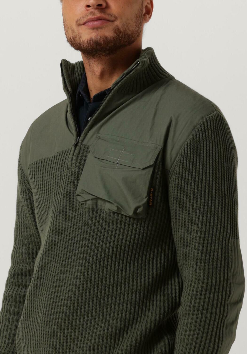 Groene G STAR RAW Sweater ARMY HALF ZIP KNIT Omoda