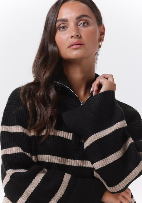 Zwarte NEO NOIR Trui NEVENA STRIPE KNIT BLOUSE - large