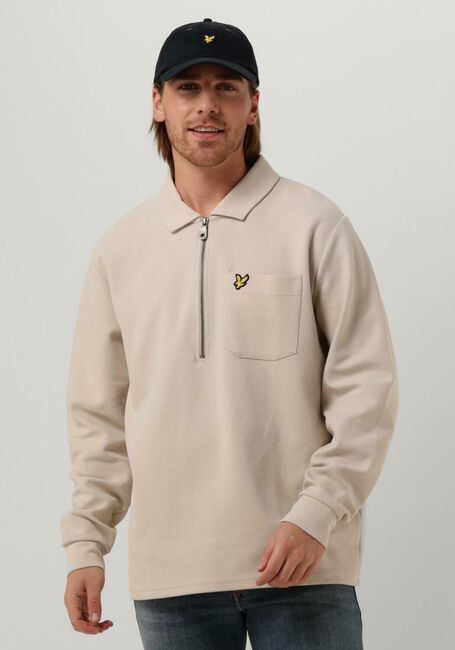 Gebroken wit LYLE & SCOTT Sweater CREST TEXTURED QUARTER ZIP - large