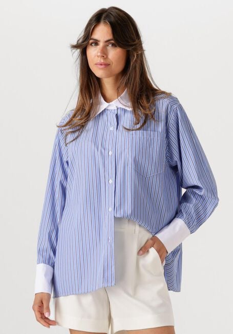 Lichtblauwe OMODA ATELIER Blouses OM-ISOLDE X IRIS - large
