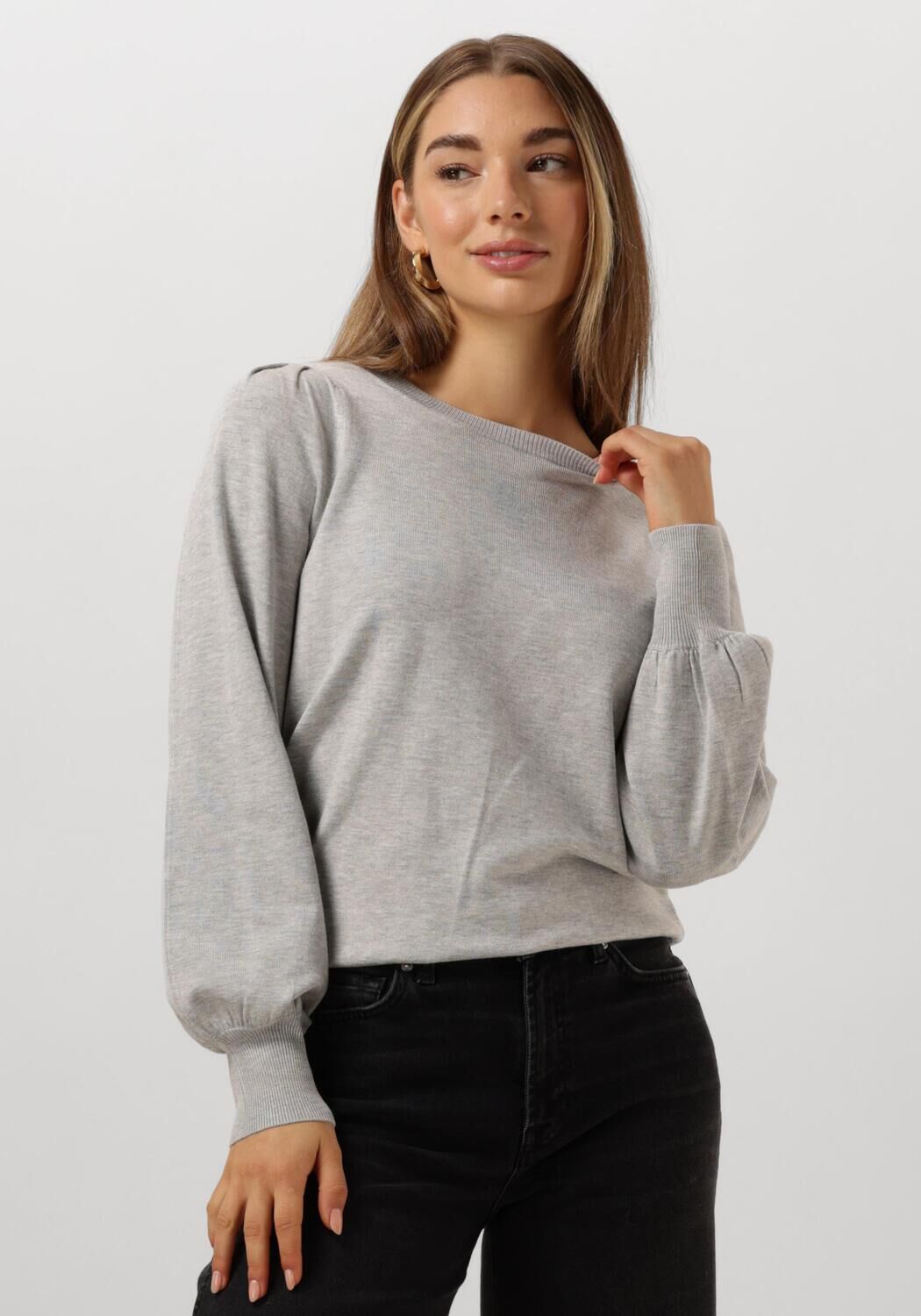 grijze summum trui round neck sweater soft viscose polyamide knit