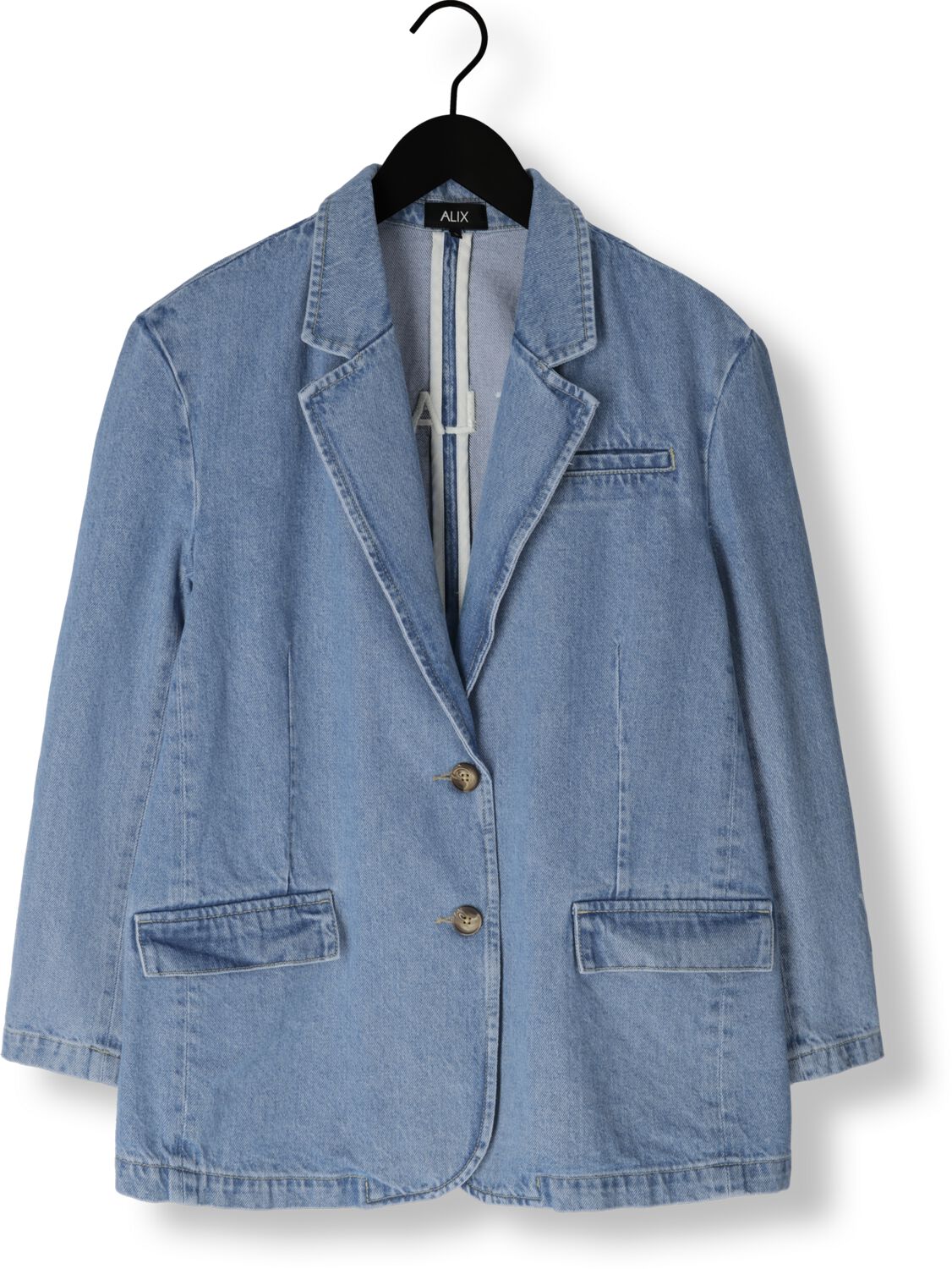 ALIX THE LABEL Dames Blazers Ladies Woven Denim Blazer Blauw