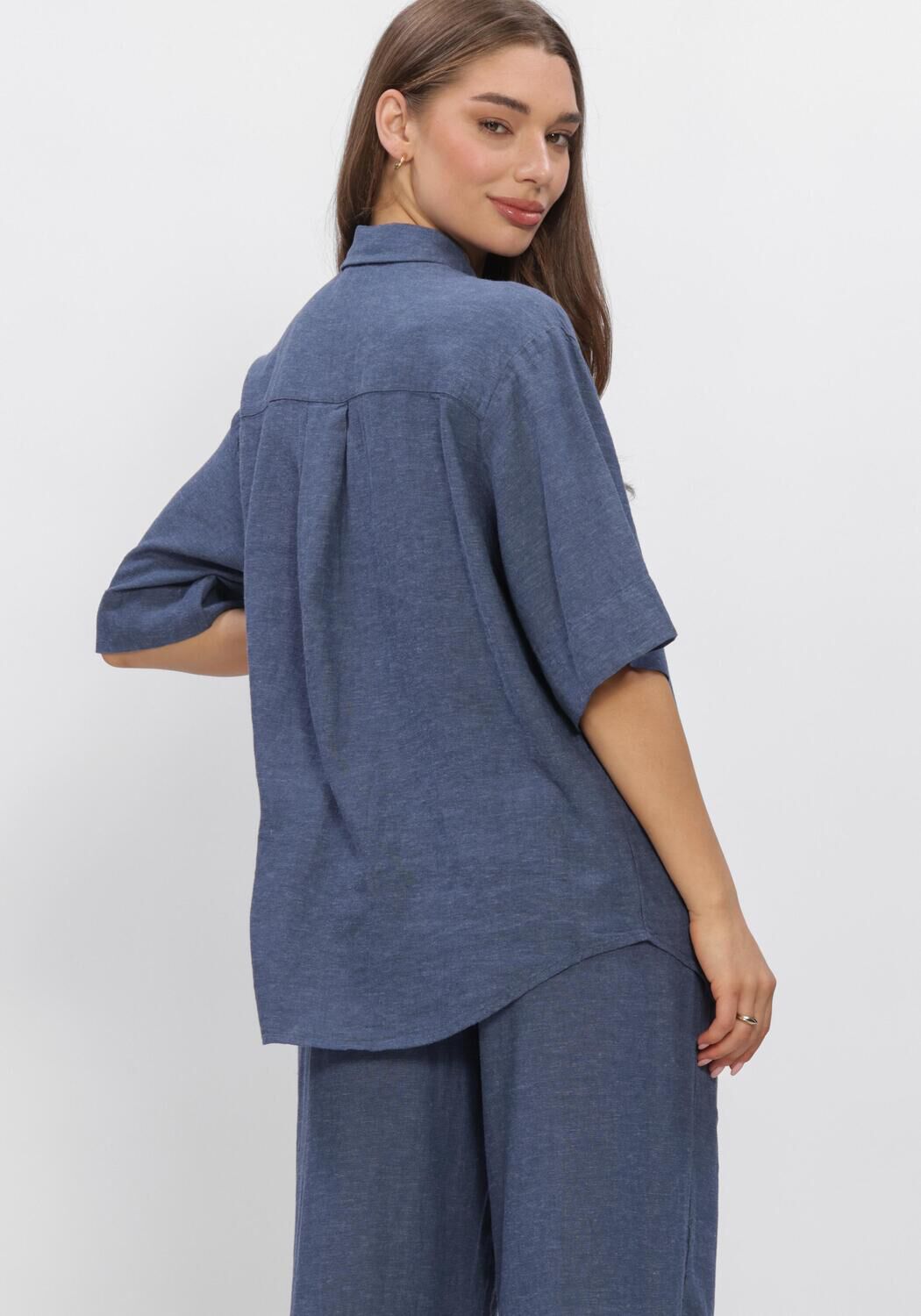 Blauwe MSCH COPENHAGEN Blouses MSCHVIANA GINIA 3/4 SHIRT - large