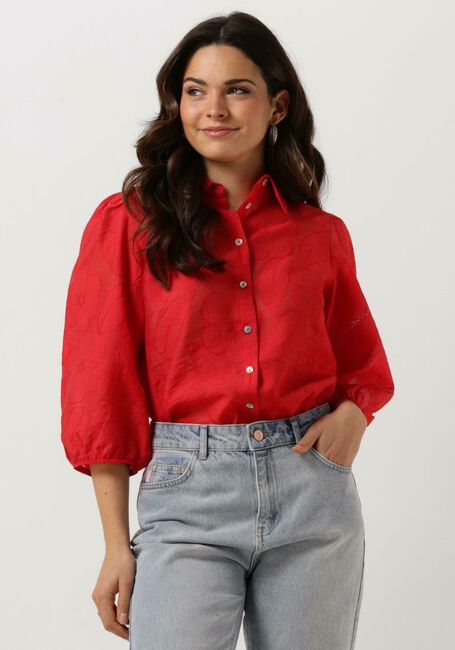 Rode JANSEN AMSTERDAM Blouses FF774 BLOUSE 3/4 PUFF SLEEVE - large