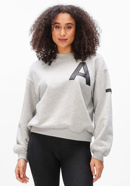 Grijze ALIX THE LABEL Sweater LADIES KNITTED LEATHER A SWEATER - large