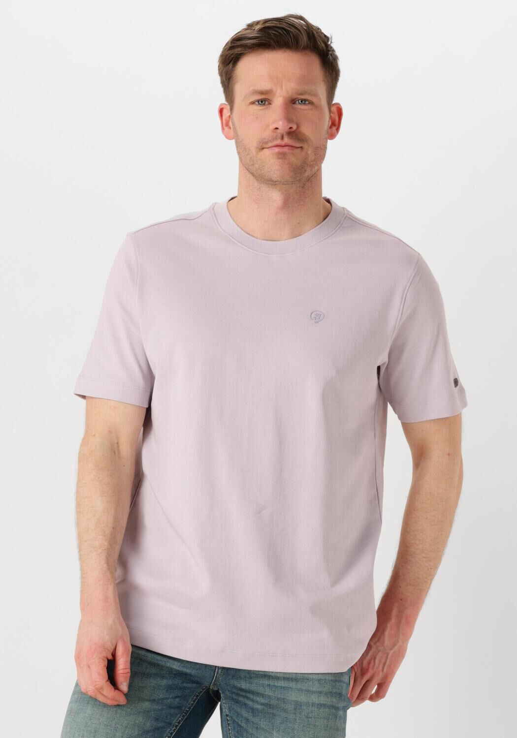 CAST IRON Heren Polo's & T-shirts Short Sleeve R-neck Regular Fit Interlock Lila