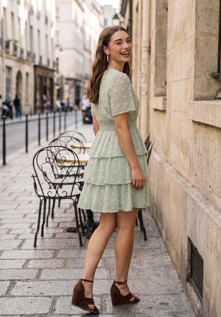 Groene Y.A.S. Jurken YASDOTTIE SS DRESS - large