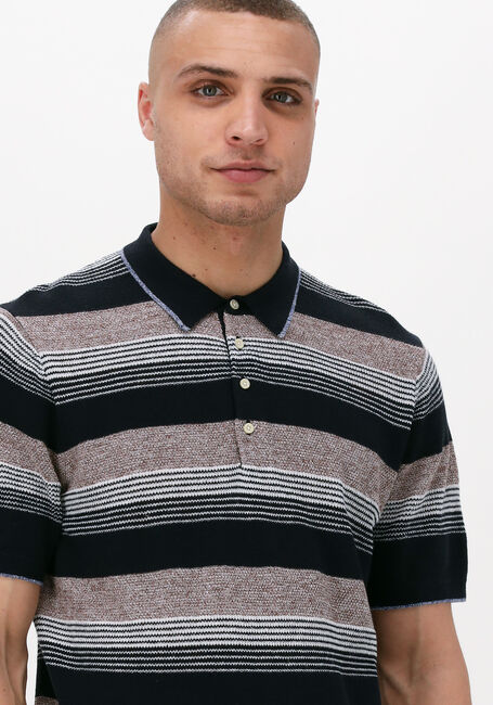Zwarte SCOTCH & SODA Polo KNITTED STRUCTURED LINEN-BLEND POLO - large