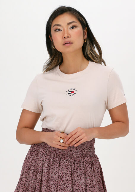 Beige TOMMY JEANS T-shirt TJW SLIM TINY TOMMY 2 TEE - large