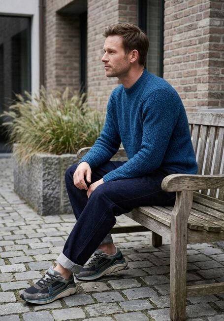 Blauwe DSTREZZED Trui QUINT MOCK NECK - large