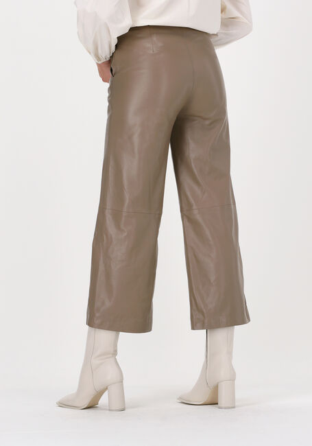 Taupe JUST FEMALE Pantalon ROXY LEATHER TROUSERS - large