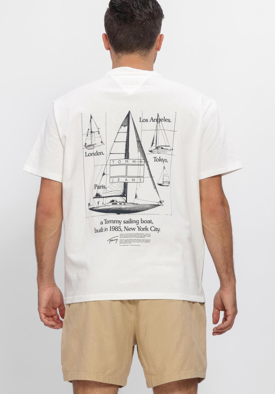 Witte TOMMY JEANS T-shirt TJM RLX SAILBOAT SS TEE - large