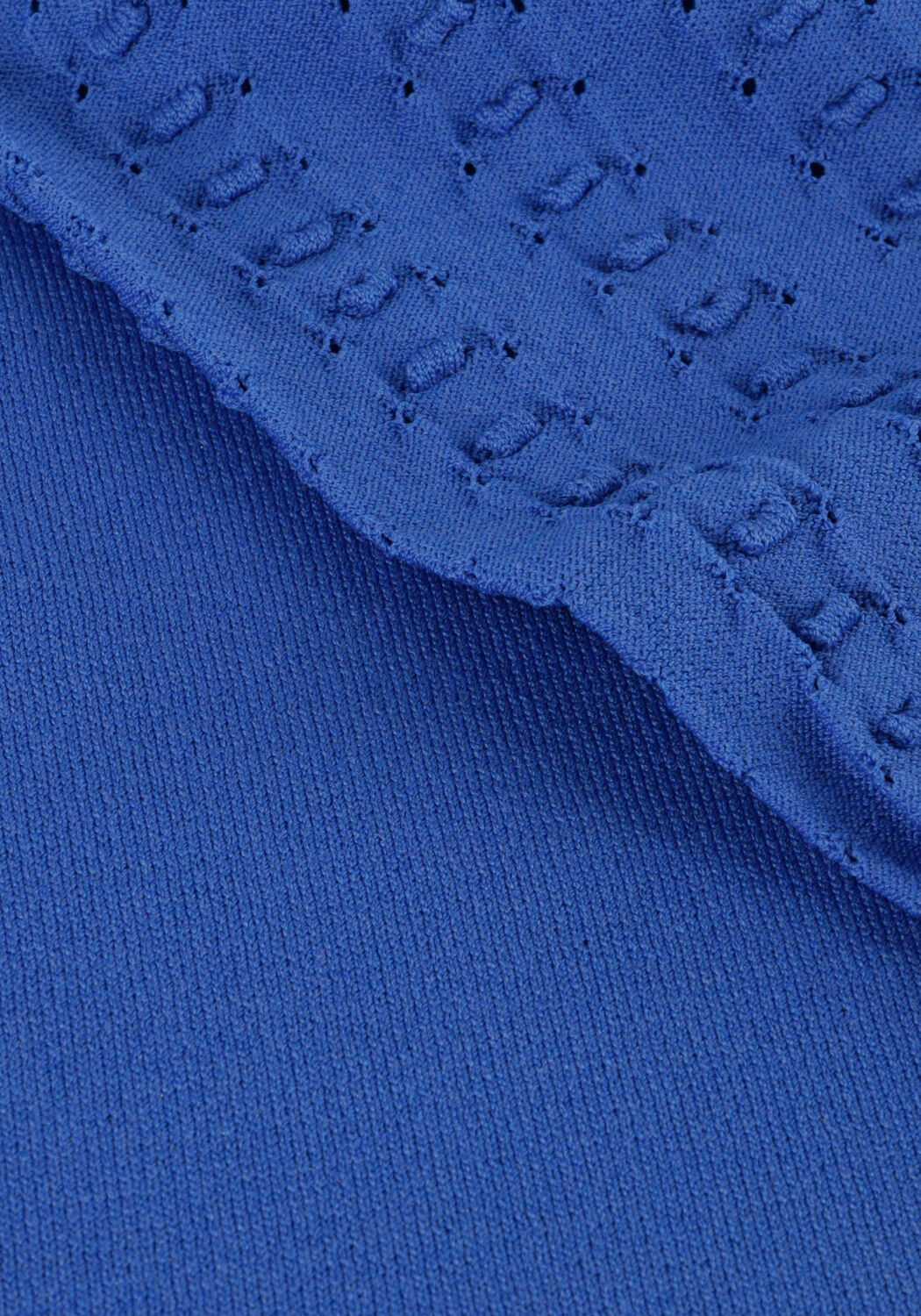 Blauwe JANSEN AMSTERDAM Top K136 KNITTED TOP 3/4 PUFFED SLEEVE - large