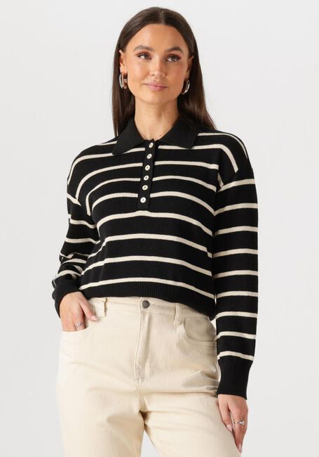 Zwarte MODSTRÖM Trui MALVAMD STRIPE POLO - large