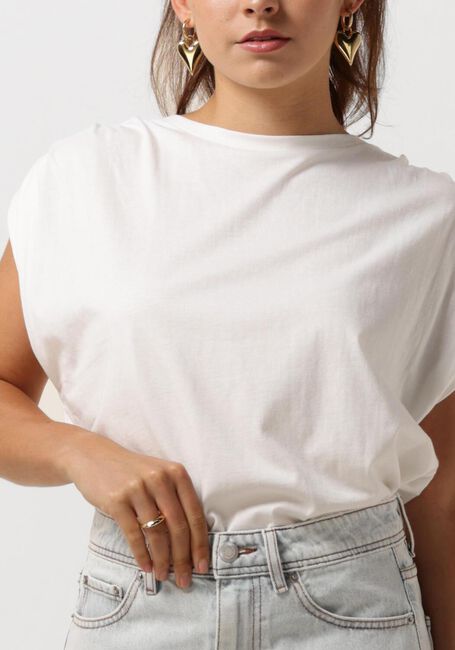 Gebroken wit CATWALK JUNKIE Top PLEATED SHOULDER TOP - large