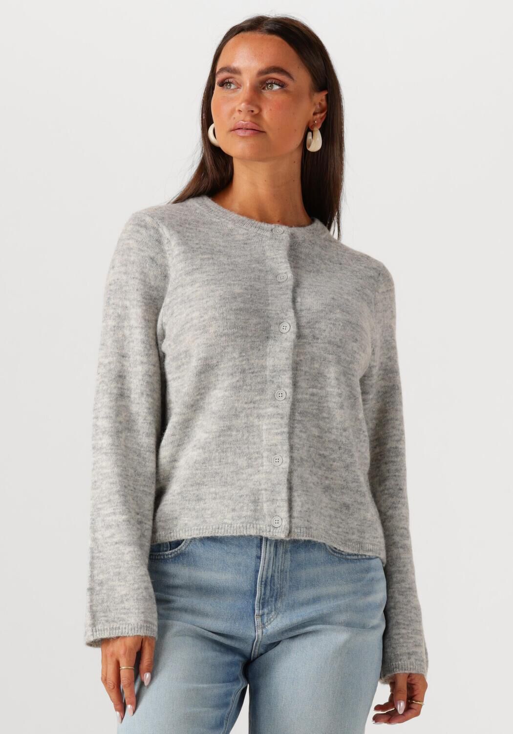 SELECTED FEMME Dames Truien & Vesten Slflulu New Ls Knit Cardigan Grijs