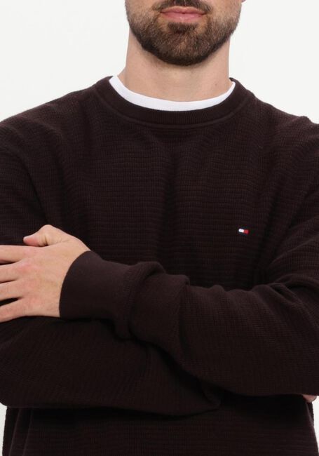 Bruine TOMMY HILFIGER Trui PIMA CTN CASH STRUCTURE CREWNECK - large