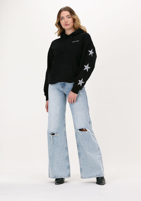 Zwarte COLOURFUL REBEL Sweater STAR TOWELLING OVERSIZED HOODI - large
