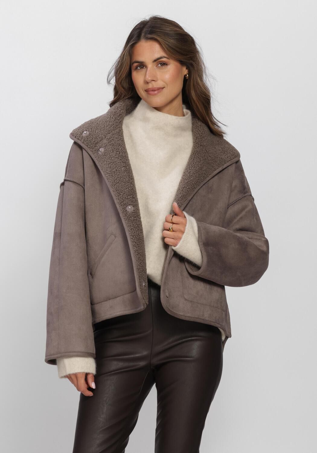 Bruine KNIT-TED Jassen JILL JACKET - large
