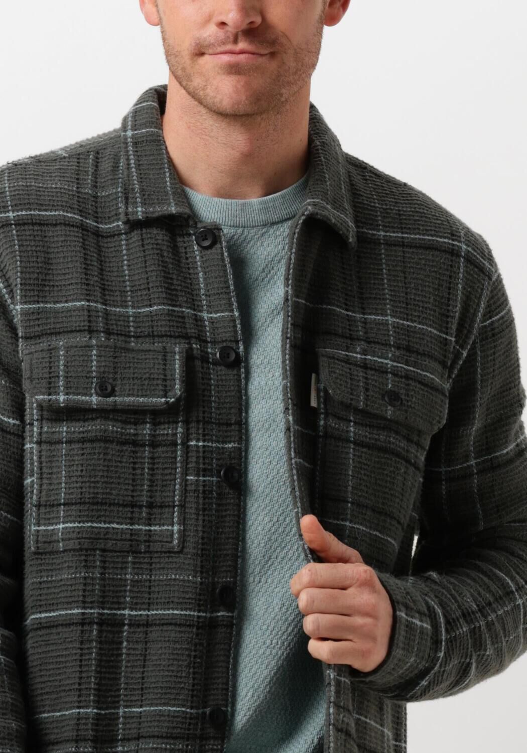 CAST IRON Heren Overshirts Long Sleeve Shirt Yd Check Regular Fit Groen