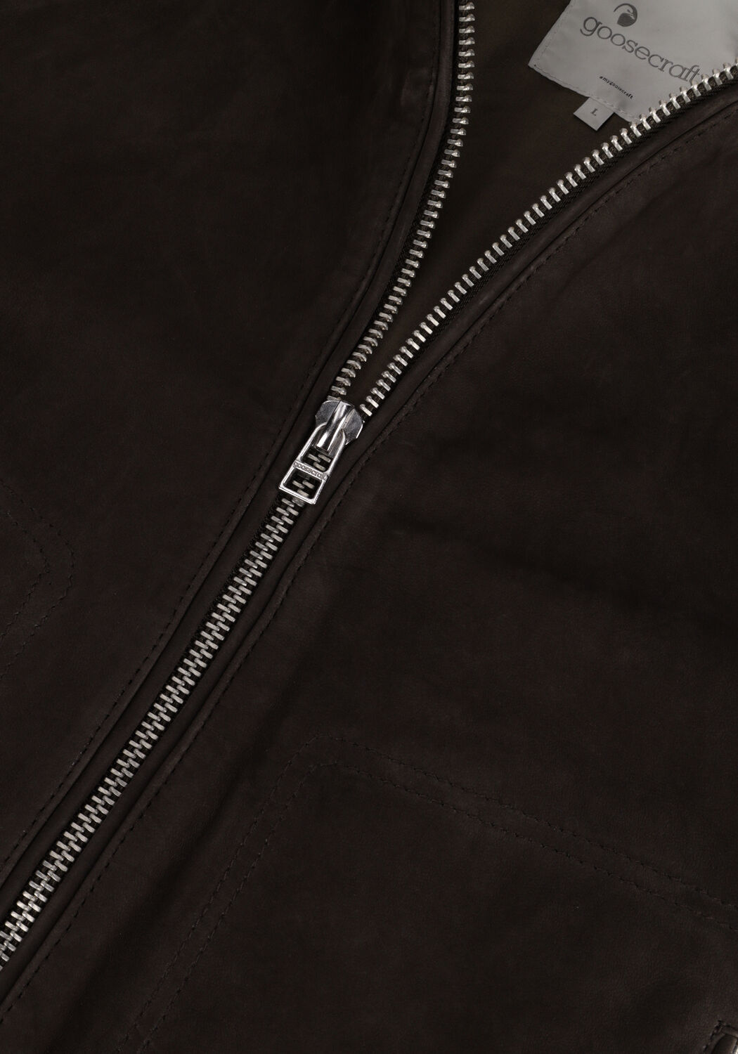 Olijf GOOSECRAFT Leren jas ROD JACKET - large