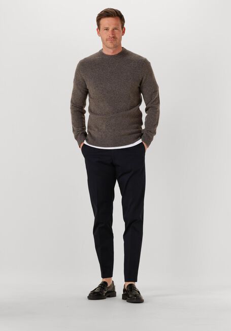 Bruine PROFUOMO Trui PULLOVER CREW NECK WOOLBLEND - large