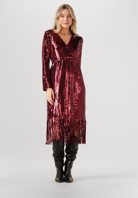 Bordeaux Y.A.S. Maxi jurk YASTIO LS SEQUIN DRESS - large