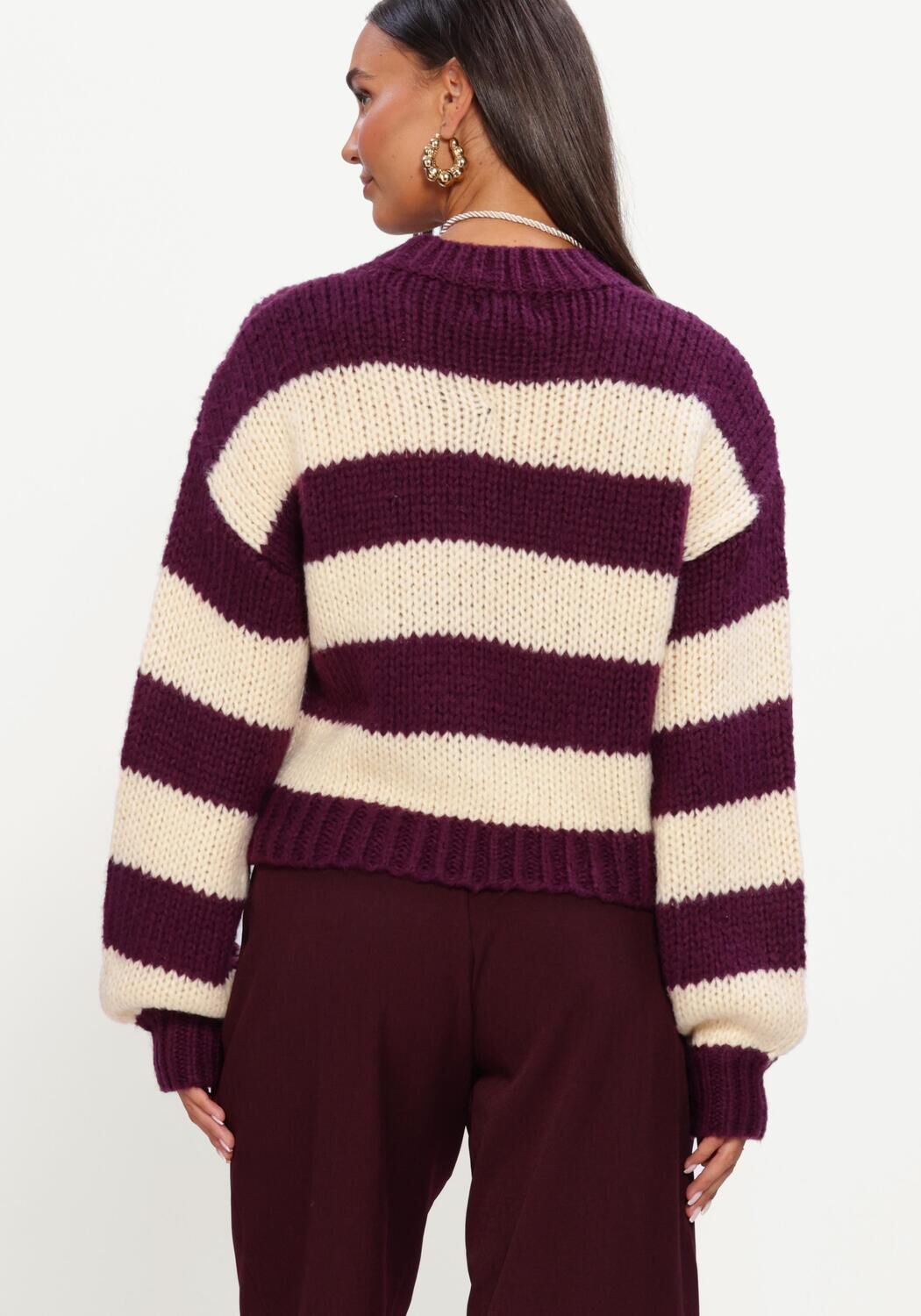 Paarse YDENCE Trui KNITTED SWEATER BRIANNA - large