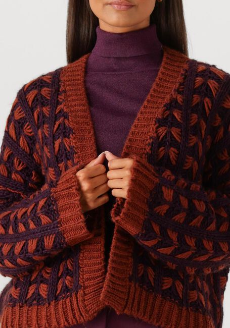 Paarse SUMMUM Vest CARDIGAN CHUNKY KNIT - large